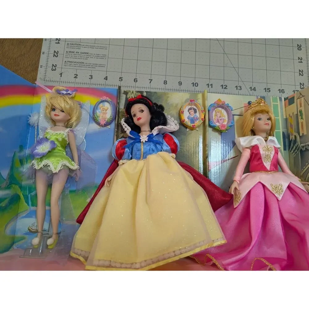 Disney Princess Snow White Aurora Tinker Bell Doll Set New In Box Fairytale